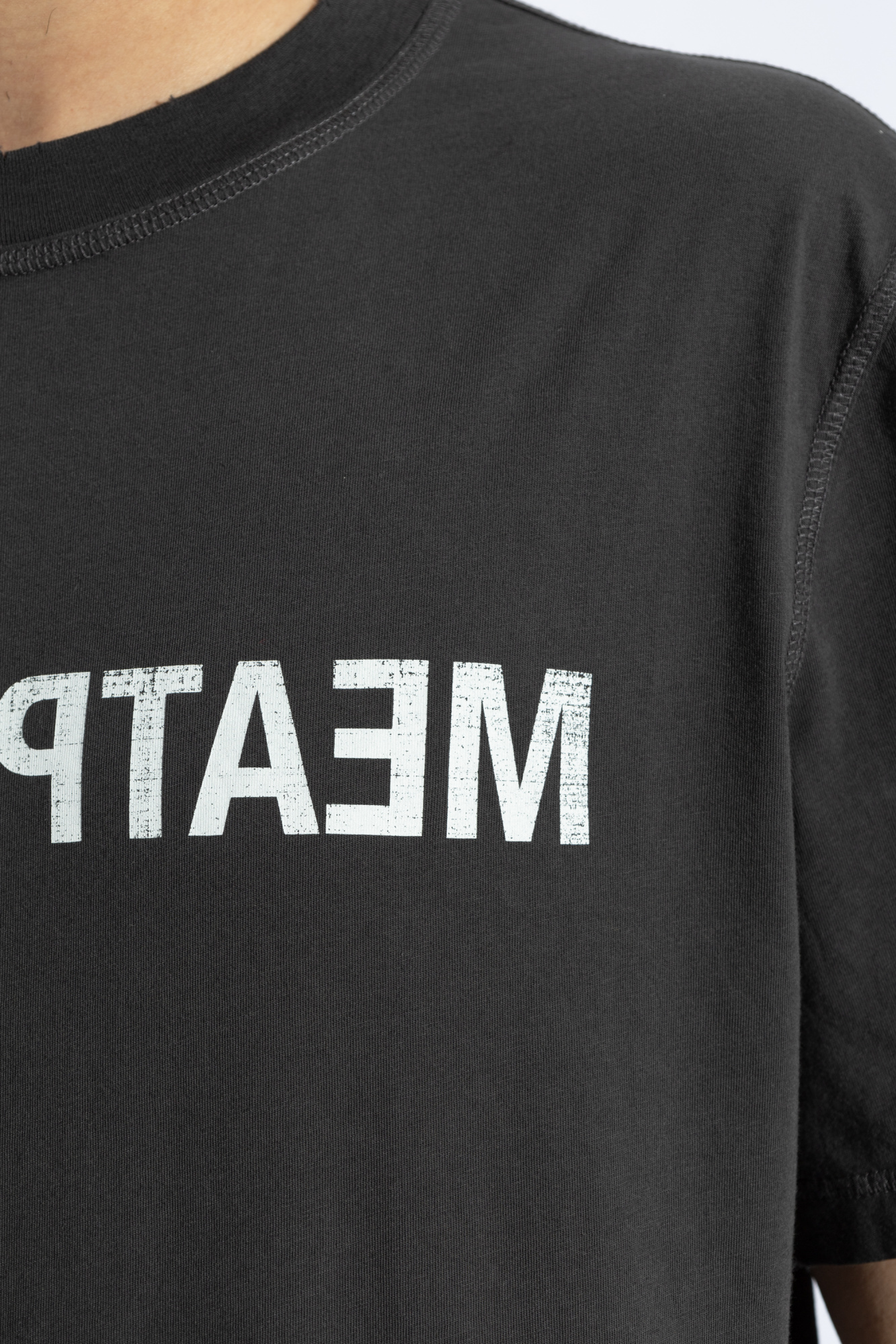 Grey T-shirt with print Helmut Lang - Vitkac AS